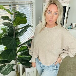 Mustard Seed Washed Long Sleeve Top